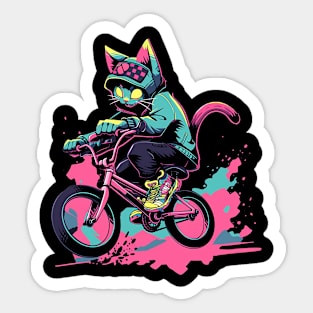 cat ride Sticker